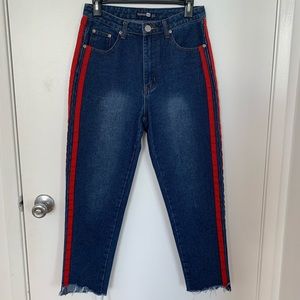 Boohoo Red Stripe Jeans